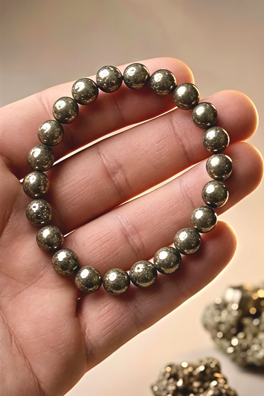 पायराइट क्रिस्टल ब्रेसलेट